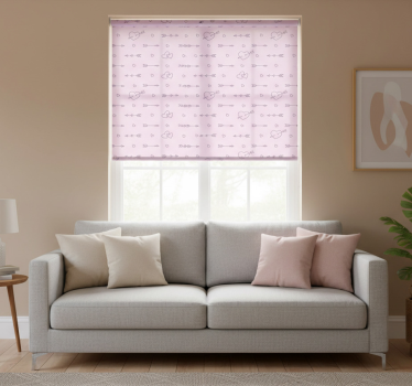 Tenda a rullo moderna silhouette cuori decorativi - TenStickers
