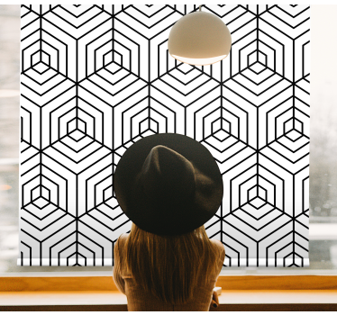 Tenda a rullo moderna esagoni bianchi e neri - TenStickers
