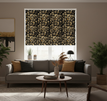 Tenda a rullo moderna terrazzo stile nero oro - TenStickers
