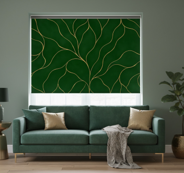 Tenda a rullo moderna texture marmo verde e oro - TenStickers