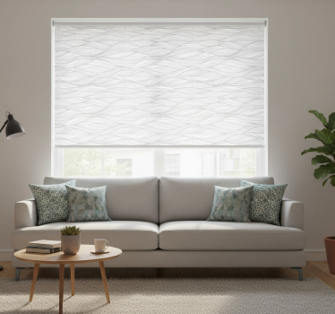 Tenda a rullo moderna texture ondulate su sfondo bianco - TenStickers