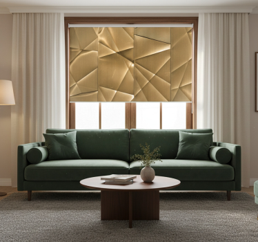 Tenda a rullo moderna texture poligonale dorata 3d - TenStickers