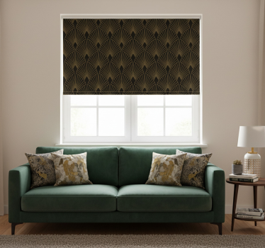 Tenda a rullo moderna ventaglio deco dorato - TenStickers