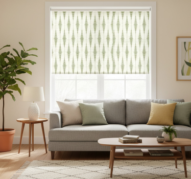Tenda a rullo moderna verde muschio ikat rabaul - TenStickers