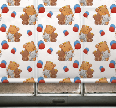 Tenda a rullo neonati modello di orsi amichevoli - TenStickers