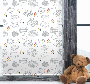 Tenda a rullo nuvole modello grigio piovoso - TenStickers