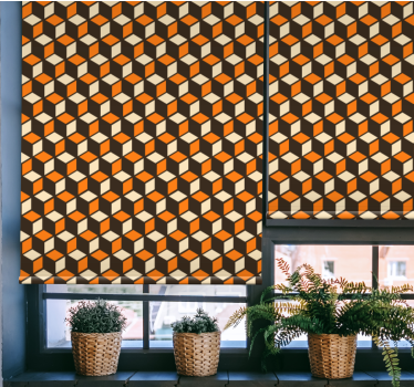 Tenda a rullo moderna motivo a cubo geometrico - TenStickers