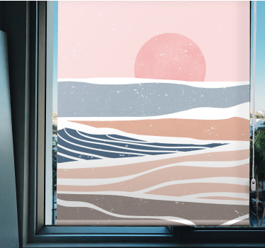Tende a rullo più vintage onde serene del tramonto - TenStickers