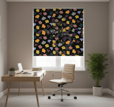 Tenda a rullo per ufficio foglia di ginkgo caltero - TenStickers