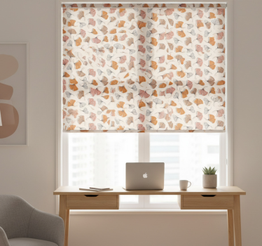 Tenda a rullo per ufficio foglie di ginkgo disegnate a mano - TenStickers