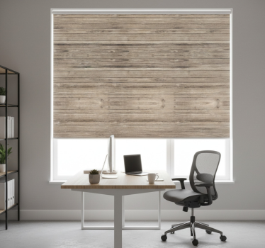 Tenda a rullo per ufficio in assi di legno grigie rustiche - TenStickers