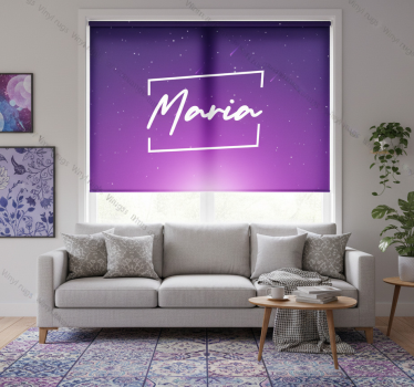 Tenda a rullo porpora galassia viola con nome - TenStickers