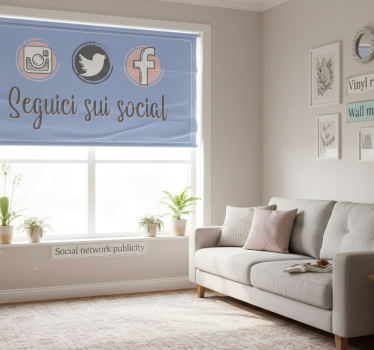 Tenda a rullo porpora pubblicità sui social network - TenStickers