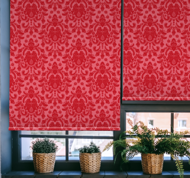 Tenda a rullo classica motivo barocco rosso - TenStickers