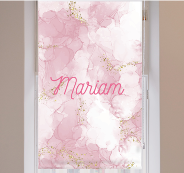 Tenda a rullo elegante marmo rosa con nome - TenStickers