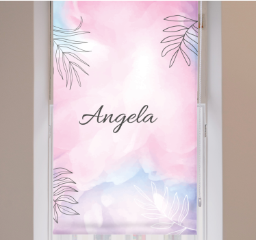 Tenda a rullo fiori nome con foglie di palma - TenStickers