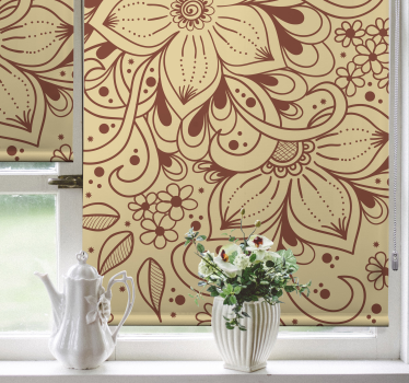 Tenda a rullo rustica motivo floreale paisley - TenStickers