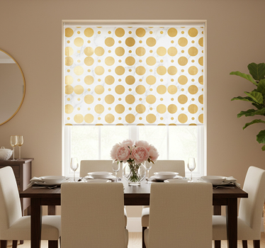 Tenda a rullo sala da pranzo a pois marmo oro - TenStickers