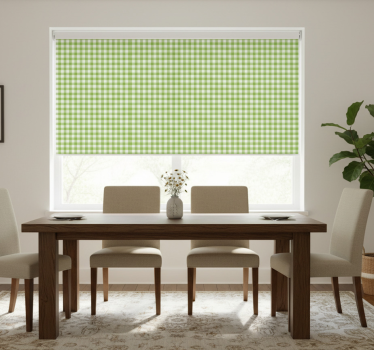 Tenda a rullo sala da pranzo a quadretti gingham - TenStickers