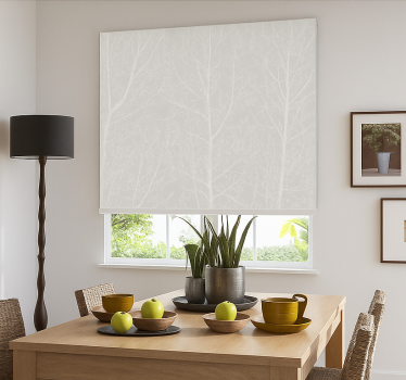 Tenda a rullo sala da pranzo alberi grigi invernali - TenStickers