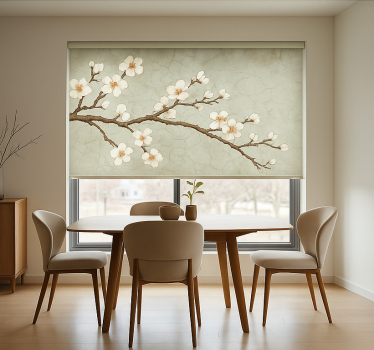 Tenda a rullo sala da pranzo albero giapponese in fiore - TenStickers