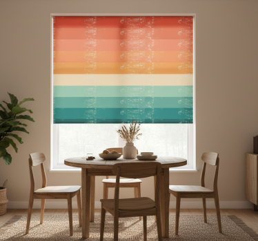 Tenda a rullo sala da pranzo arcobaleno a righe rétro - TenStickers