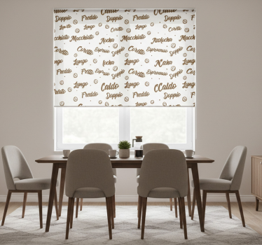 Tenda a rullo sala da pranzo caffè ogni giorno - TenStickers