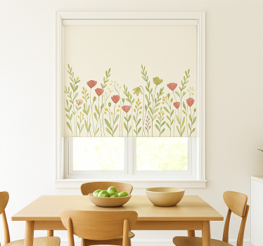 Tenda a rullo sala da pranzo campo di fiori di papavero - TenStickers
