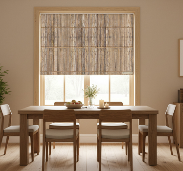 Tenda a rullo sala da pranzo canne di bambù artigianali - TenStickers