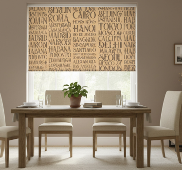 Tenda a rullo sala da pranzo città del mondo - TenStickers
