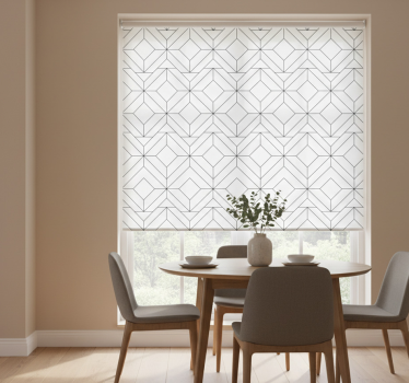 Tenda a rullo sala da pranzo con motivi geometrici nordici - TenStickers