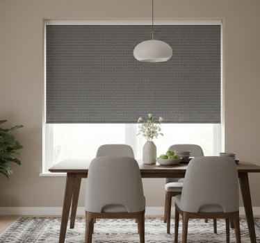 Tenda a rullo sala da pranzo cubi grigi 3d - TenStickers
