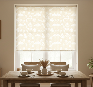 Tenda a rullo sala da pranzo design funghi beige - TenStickers
