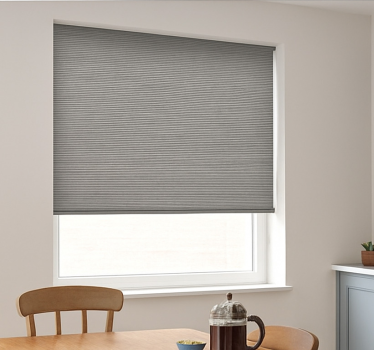 Tenda a rullo sala da pranzo effetto intrecciato grigio - TenStickers