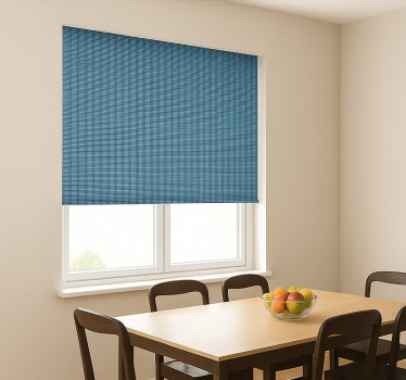 Tenda a rullo sala da pranzo effetto plaid blu intrecciato - TenStickers