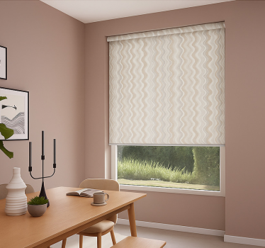 Tenda a rullo sala da pranzo effetto tremori terrosi grigi - TenStickers