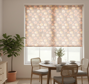 Tenda a rullo sala da pranzo fiori acquarello pastello - TenStickers