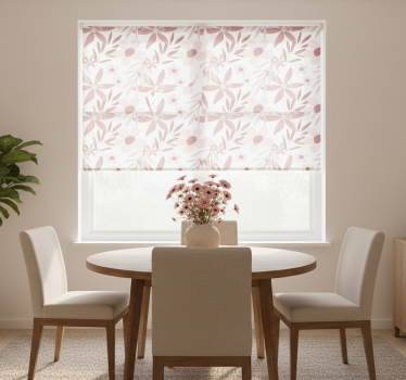 Tenda a rullo sala da pranzo fiori di margherita rosa - TenStickers