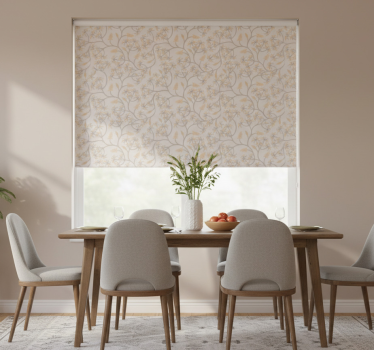 Tenda a rullo sala da pranzo fiori eleganti su rami - TenStickers