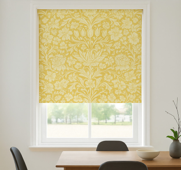 Tenda a rullo sala da pranzo fiori mandala gialli - TenStickers