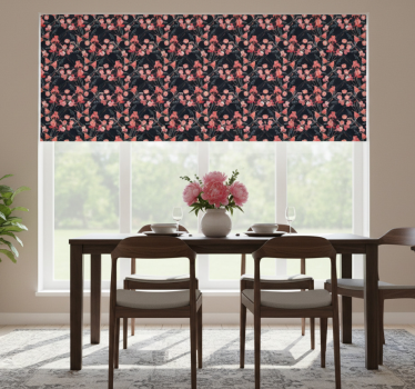 Tenda a rullo sala da pranzo fiori rosa fragili su rami - TenStickers
