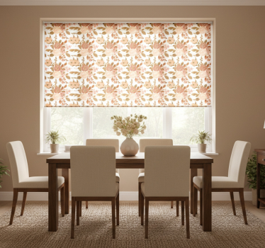 Tenda a rullo sala da pranzo fiori rosa pastello - TenStickers