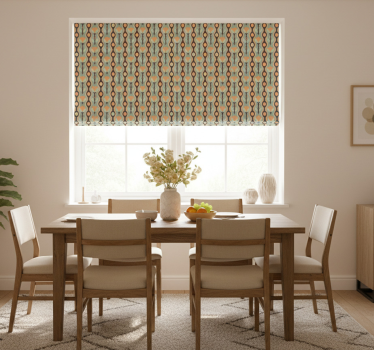 Tenda a rullo sala da pranzo floreale arancione irregolare - TenStickers