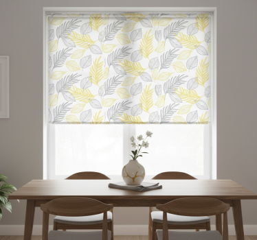 Tenda a rullo sala da pranzo foglie pantone - TenStickers