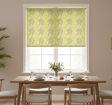 Tenda a rullo sala da pranzo foglie tropicali pantone - TenStickers