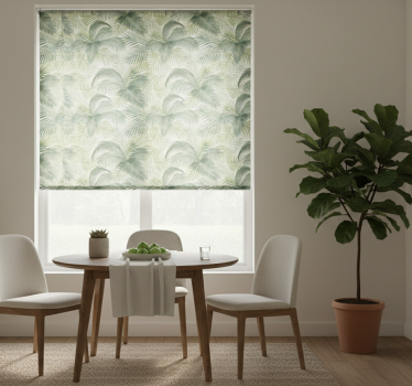 Tenda a rullo sala da pranzo foglie verdi selvatiche - TenStickers