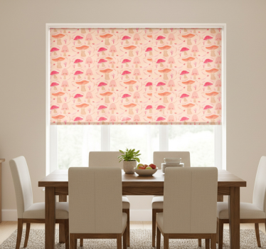 Tenda a rullo sala da pranzo funghi classici felici - TenStickers