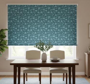 Tenda a rullo sala da pranzo giardino segreto blu - TenStickers