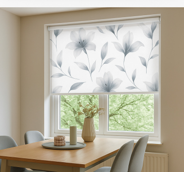 Tenda a rullo sala da pranzo gigli e fiori ad acquerello - TenStickers