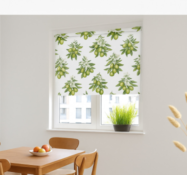 Tenda a rullo sala da pranzo grappoli di ulivo - TenStickers